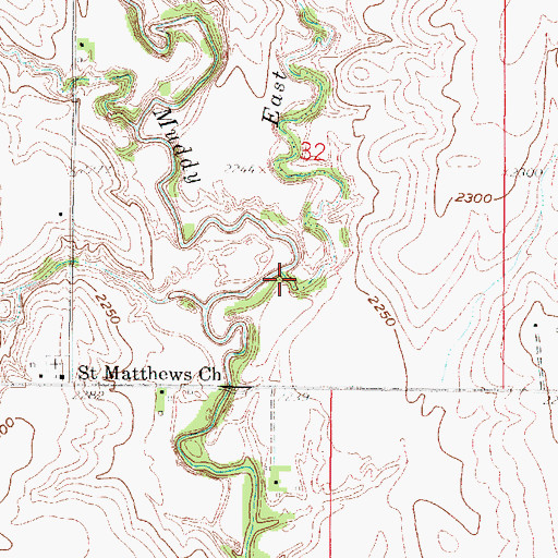 Topographic Map of East Branch Muddy Creek, NE