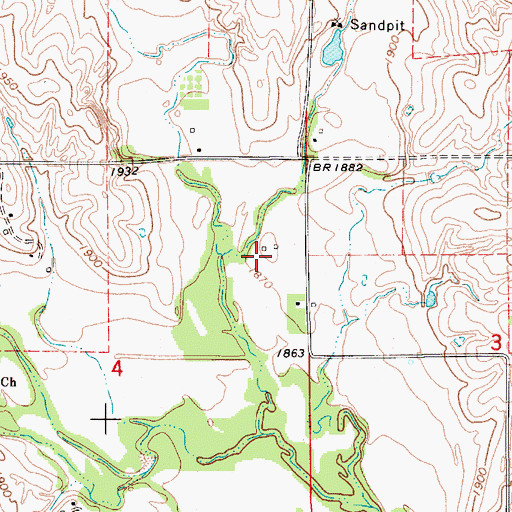 Topographic Map of East Branch Thompson Creek, NE