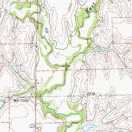 Topographic Map of East Branch Turkey Creek, NE