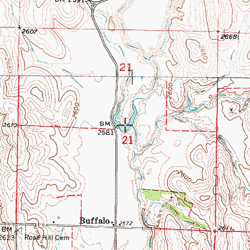 Topographic Map of East Buffalo Creek, NE