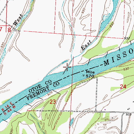 Topographic Map of East Chute, NE
