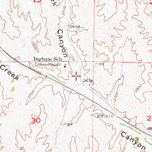 Topographic Map of East Deer Creek Canyon, NE