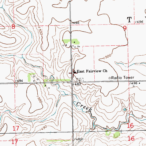Topographic Map of East Fairview Church, NE