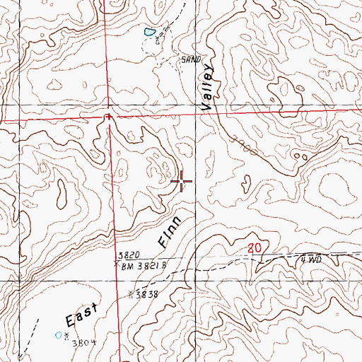 Topographic Map of East Finn Valley, NE