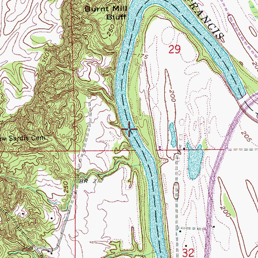 Topographic Map of Lower Shoal, AR