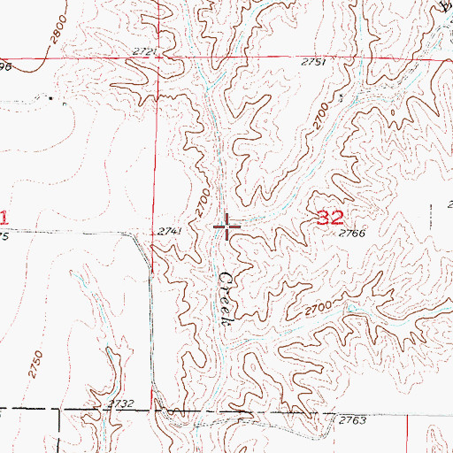 Topographic Map of East Fork Dry Creek, NE