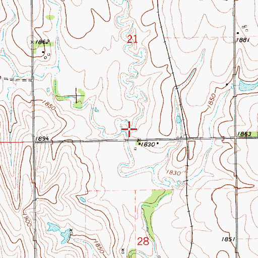 Topographic Map of East Fork Elm Creek, NE