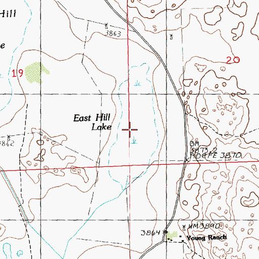 Topographic Map of East Hill Lake, NE