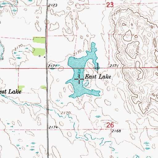 Topographic Map of East Lake, NE