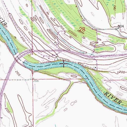 Topographic Map of McFall Crossing, AR