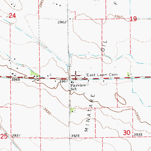 Topographic Map of East Lawn Cemetery, NE