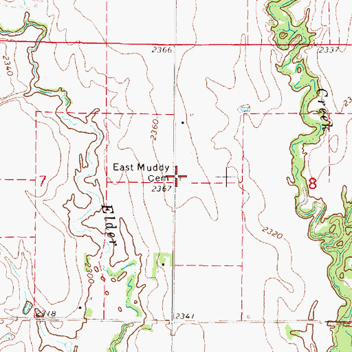Topographic Map of East Muddy Cemetery, NE