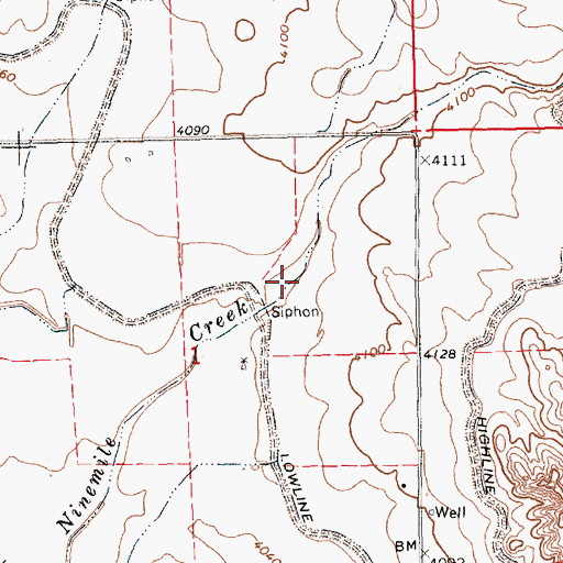 Topographic Map of East Ninemile Canyon, NE