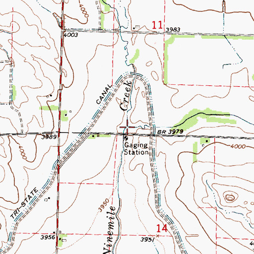 Topographic Map of East Ninemile Creek, NE