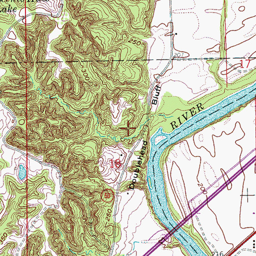 Topographic Map of Pickens Point, AR