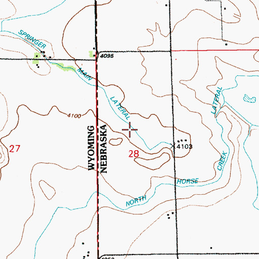 Topographic Map of East Springer Main Lateral, WY