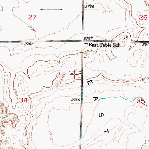 Topographic Map of East Table, NE