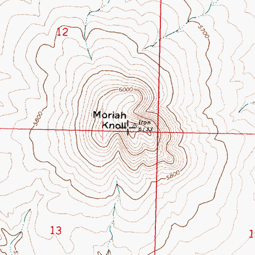 Topographic Map of Moriah Knoll, AZ