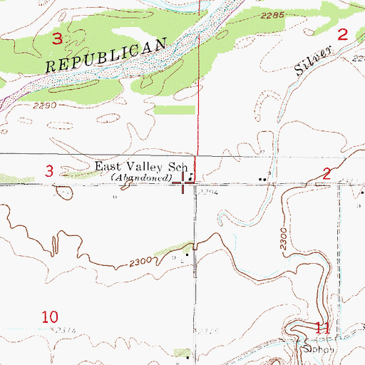 Topographic Map of East Valley School, NE