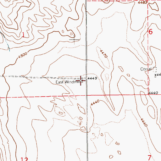 Topographic Map of East Windmill, NE