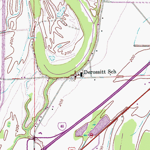 Topographic Map of Riverside Church, AR