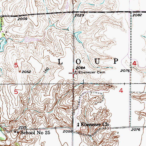 Topographic Map of Ebenezer Cemetery, NE
