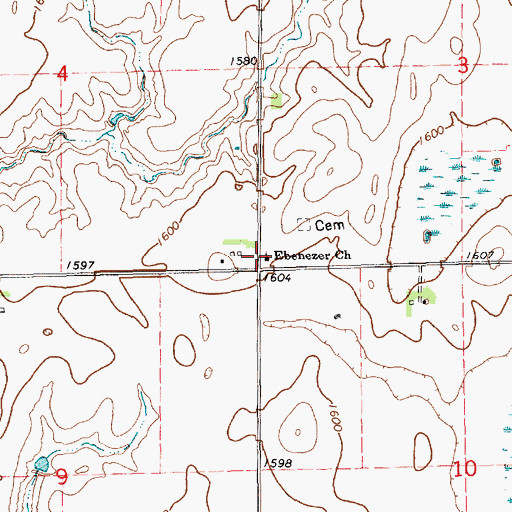 Topographic Map of Ebenezer Church, NE