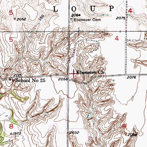 Topographic Map of Ebenezer Church, NE