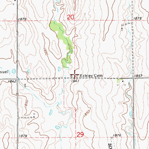 Topographic Map of Eckley Cemetery, NE