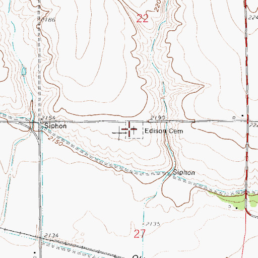 Topographic Map of Edison Cemetery, NE