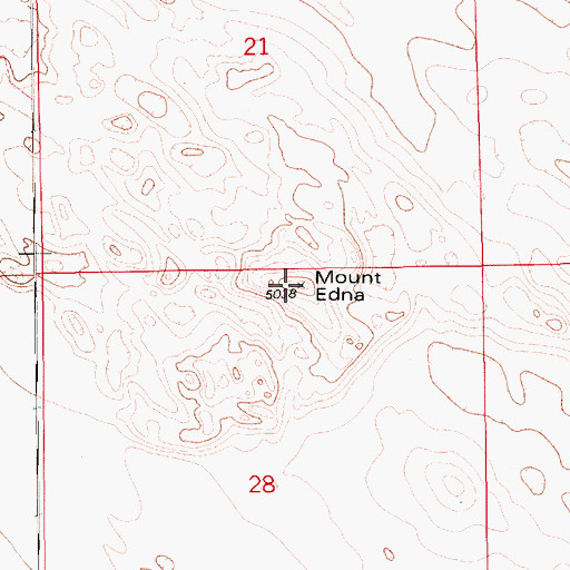 Topographic Map of Mount Edna, NE