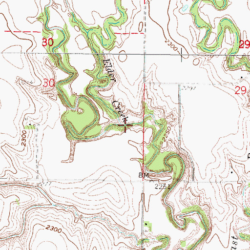 Topographic Map of Elder Creek, NE