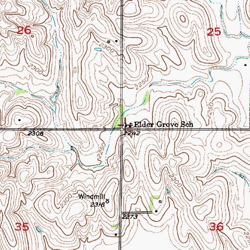 Topographic Map of Elder Grove School, NE