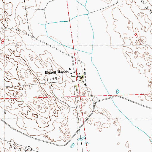Topographic Map of Eldred Ranch, NE