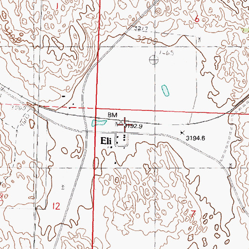 Topographic Map of Eli, NE