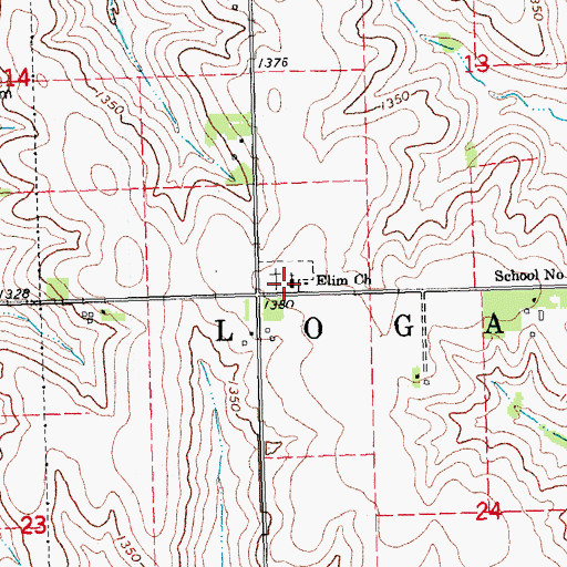Topographic Map of Elim Church, NE