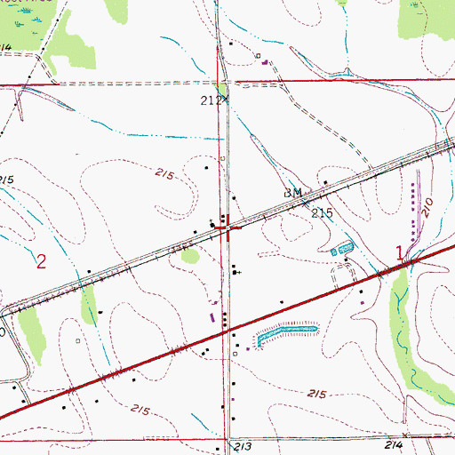 Topographic Map of Becks, AR