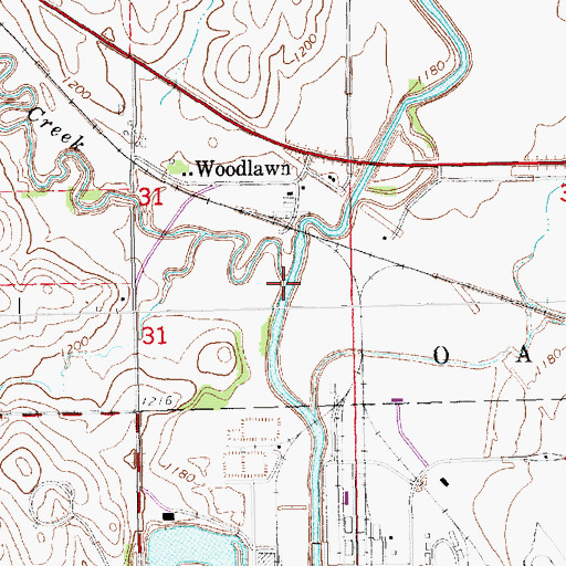 Topographic Map of Elk Creek, NE