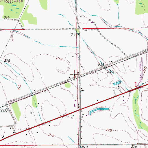 Topographic Map of Freedonia Church, AR