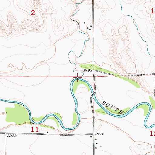 Topographic Map of Elk Creek, NE