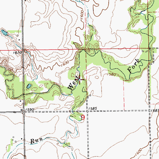 Topographic Map of Elk Run, NE
