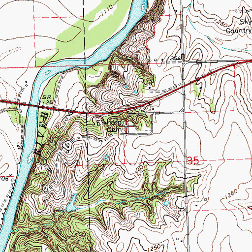 Topographic Map of Elkhorn Cemetery, NE