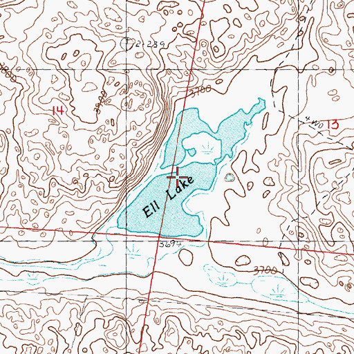 Topographic Map of Ell Lake, NE