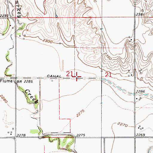 Topographic Map of Elm Creek Canal, NE