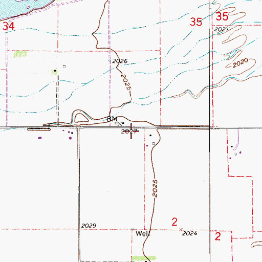 Topographic Map of Elm Island, NE
