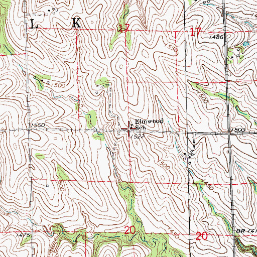 Topographic Map of Elmwood School, NE