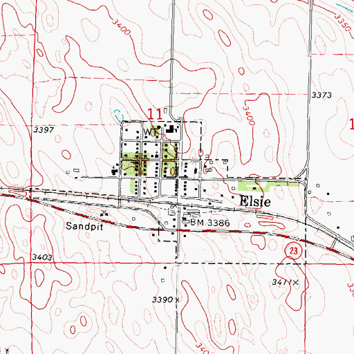 Topographic Map of Elsie, NE