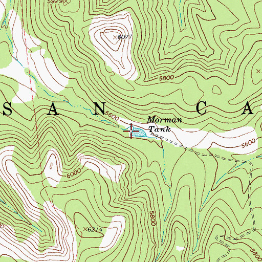 Topographic Map of Mormon Tank, AZ