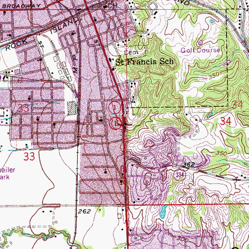 Topographic Map of Landmark Church, AR