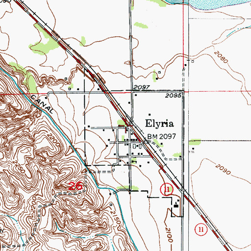 Topographic Map of Elyria, NE